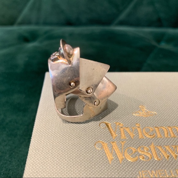 UNISEX Vivienne Westwood Silver Armour Ring XL - Picture 3 of 4